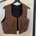 جلیقه قهوه ای برگ آبی - Image 2