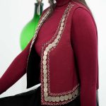 جلیقه-سکه-عتیقه-لینن-زرشکی